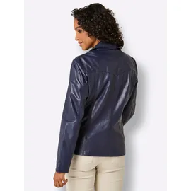 MAINPOL Lederblazer MAINPOL "Lammnappa-Lederblazer", Damen, Gr. 42, marine, 100% Lammnappaleder, Blazer