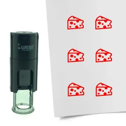 CombiCraft Selbstfärbender Stempel 'Käse' in der Farbe Rot, Ø10mm