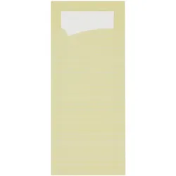 520 Serviettentaschen Bestecktaschen Sacchetto creme/champagner 85x200mm inkl. Serviette 40x40cm 2lg weiß