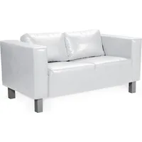 Fun Möbel Sofa Designersofa MAILAND 2-Sitzer in Kunstleder Weiss