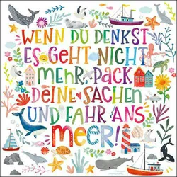 20 Servietten Papier 33x33cm 3-lagig - hochwertige Einweg Papierservietten maritim Spruch Urlaub Sommer Feier Tischdeko Party Stranddeko