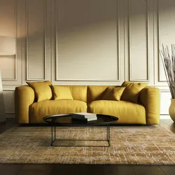 Kadima Design Kurzflor-Teppich Strukturiert Abstrakt  200x290cm, 11mm Florhöhe, 13mm Gesamthöhe  Senfgelb  Robust  Vielseitig  TIBER-Rom
