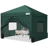 Quictent Faltpavillon Pavillon 3x3 mit 4 Seitenteilen Entlüftung Wasserdicht Stabil