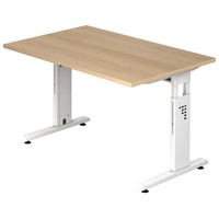Hammerbacher Schreibtisch eiche rechteckig, C-Fuß-Gestell weiß 120,0 x 80,0