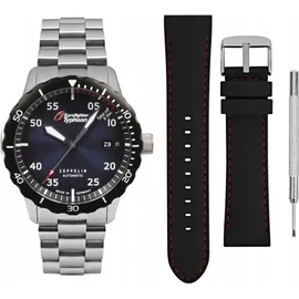 Zeppelin Eurofighter Typhoon Edelstahl Leder 43 mm 7268M-3 Set