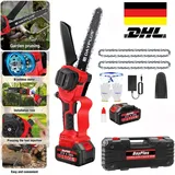 Day Plus - 8 Zoll Elektro-Kettensäge 21V Cordless Holzschneider mit 4000mAh Akku & 2 Ketten