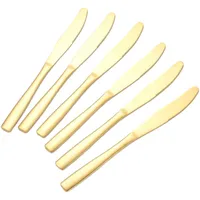 Cheffinger 6er Set goldene Tafelmesser aus hochwertigem Edelstahl