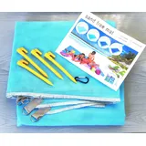 SANDFREIMATTE STRANDMATTE PICKNICKDECKE  200x200 cm 4 ERDHAKEN 1 KARABINERHAKEN