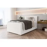 99rooms Phönix Mini Boxspringbett 120x200 cm, Webstoff MALMO_NEW Weiß,