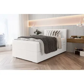 99rooms Phönix Mini Boxspringbett 120x200 cm, Webstoff MALMO_NEW Weiß,