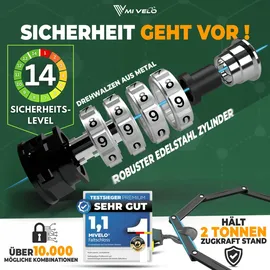 MIVELO Faltschloss Schwarz 120 cm