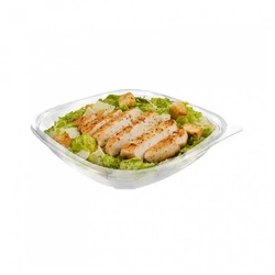 PuntoQPack 200 Stk. Transparente quadratische PET-Salatschüssel 750cc Ref 81C0750TR