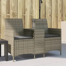 vidaXL Gartensofa 2-Sitzer Loungeset grau