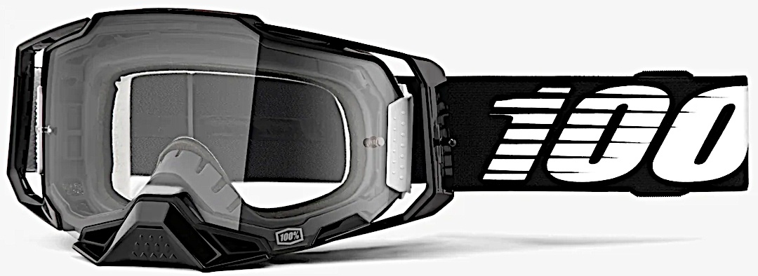 100% Armega Essential Motorcross bril, zwart-wit