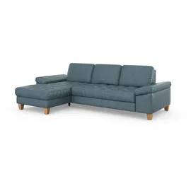 sit&more Ecksofa SIT & MORE "Westham L-Form", bunt (graublau), B:275cm H:88cm T:172cm, 100% Polyester, Sofas, Ecksofa, mit Recamiere, mit oder ohne Bettfunktion, Bettkasten, Füße Eiche