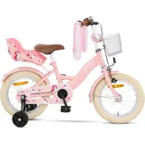 SJOEF Dolly Kinderfahrrad 14 Zoll | Kinder Fahrrad für Mädchen / Jugend | Ab 2-7 Jahren | 12 - 18 Zoll | inklusive Stützräder (Rosa) - Rosa