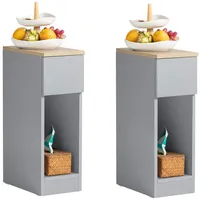 SoBuy Nachttisch, Grau, Holzwerkstoff, 20x60x35 cm, Schlafzimmer, Nachttische