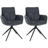 CLP Esszimmerstuhl Vilas Stoff schwarz 2er Set