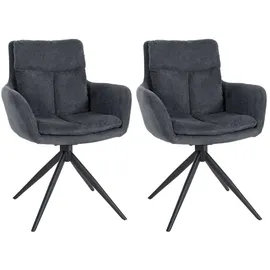 CLP Esszimmerstuhl Vilas Stoff schwarz 2er Set