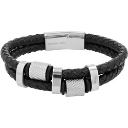 Edelstahlarmband ADELIA ́S "Herren Armband aus Edelstahl 21,5 cm", schwarz, Armbänder, Herren, 21,5, Edelstahl