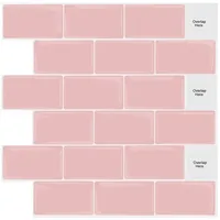 WoStick Klebefliesen Küche, Rosa Fliesenaufkleber 10 Bögen, Dickere Küchenrückwand