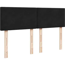 vidaXL Boxspringbett mit Matratze Schwarz 140x200 cm Samt