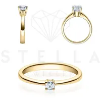 Stella-Jewellery Solitärring 375er Verlobungsring Gelbgold 0,05ct. Diamant (inkl. Etui), mit Brillant 0,05ct. - Poliert goldfarben