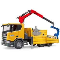 BRUDER Scania Super 560R Baustellen-LKW mit Kran und 2 Paletten