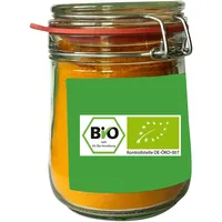 400 g Bio Kurkuma curcuma Pulver + Bio schwarzem Pfeffer Pulver Bügelglas