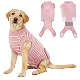 Hjumarayan OP Body Hund Kastration Hündin - Hundebody nach Kastration Medizinischer Body Hund Atmungsaktive für Kleine Mittele Große Hunde, Alternative zur lästigen Halskrause, Rosa Gestreifter XL