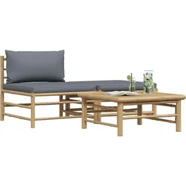 vidaXL Lounge Set 3-tlg. dunkelgrau/braun inkl. Kissen 313150