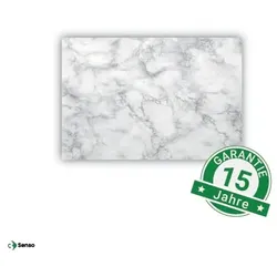 3Senso Infrarotheizung ST500 Motivdruck "Marmor weiß-grau" -  500 Watt - 15 Jahre Garantie;  Querformat Wohnraum