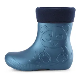 Ladeheid Eva Kinder Jungen Mädchen Gummistiefel Regenschuhe gefüttert LA-CA-11 (Metallisches Blau-2, 22/23 Eu)