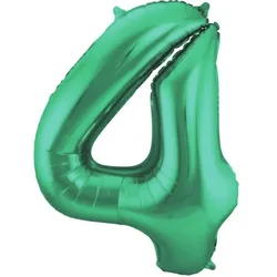 XL Folienballon Zahl 4 matt grün