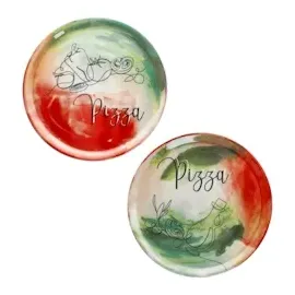 Mambocat 2er Set Pizzateller Gemüse & Öl 31cm Ø ZOR_OL