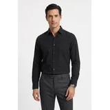 Boss Leinenhemd Regular Fit Schwarz XL