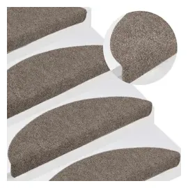vidaXL Selbstklebende Treppenmatten 10 Stk. 56x17x3 cm Beige Halbrund