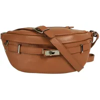 Samantha look Gürteltasche, echt Leder, Made in Italy, braun
