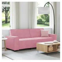 vidaXL Couch Samt 3-Sitzer Rosa