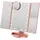 WEILY Schminkspiegel mit Beleuchtung, Faltbarer Kosmetikspiegel mit 3X/2X/1X Vergrößerung, 21 natürliche LED Lichter, Batteriebetrieben Order USB Aufladen dimmbarer Makeup Mirror (Rosengold)