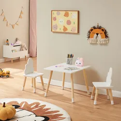 Kindersitzgruppe Hovle mit Wolken-Design Weiß