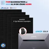 Balkonkraftwerk 1740W Bifazial mit Anker Solix 2 E1600 Pro Speicher (1600WH)