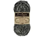 Scheepjes 1665-843 Stone Washed XL Baumwolle Garn, 70%, 30% Polyacryl, 843 Black Onyx, 1x50g