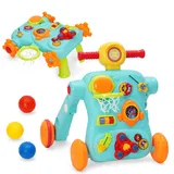 Baby Lauflernhilfe,3-in-1 Lauflernwagen mit Verstellbare Geschwindigkeit, 2 Höhenverstellbar,Gehfrei Baby,Baby-Aktivitätstisch mit 8 Interaktive Montessori-Spielzeug,Baby Walker für Kleinekinder