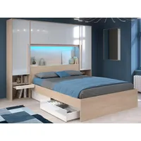Vente-unique Bett mit Stauraum + Lattenrost + Matratze -