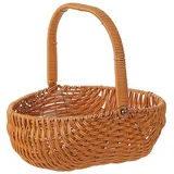 Handgewebter Pflückkorb, Kleiner Weidenkorb mit Griff, Rattan-Blumenkorb, Handgewebter Erntekorb, Pappelkorb, Obst, Picknick, Ostern, Süßigkeitenkorb, Hochzeitsfeier, Dekoration