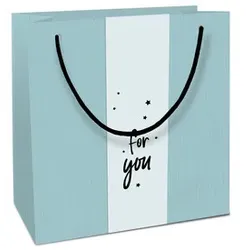 Geschenktragetasche Packpapier hellblau 4012-2302 21x20x8cm