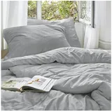 IRISETTE Bettwäsche Easy 155 x 220 cm Seersucker Silber