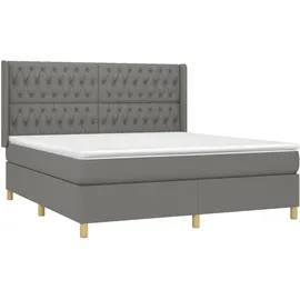 vidaXL Boxspringbett 180 x 200 cm Dunkelgrau