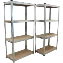 Baumarktplus Schwerlastregal 160x80x40 cm 2er Set Lagerregal Kellerregal Metallregal Garagenregal